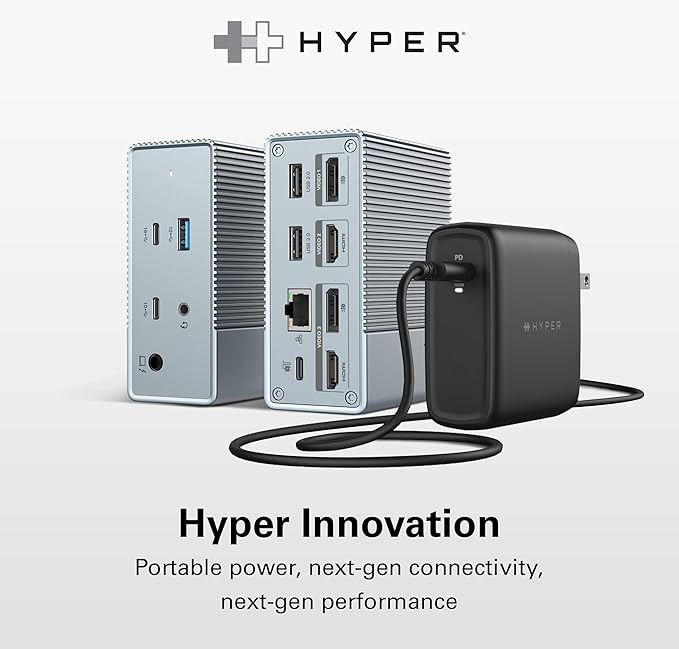 HyperDrive USB-C & Thunderbolt 4 GEN2 12-in-1 Docking Station, 100W PD for MacBook Pro/Air, iPad, PC, 4K USB C Triple Display, 10Gbps, Gigabit Ethernet