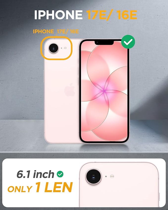Miracase for iPhone 17e Case & iPhone 16e Case, Full-Body Phone with Built-in Glass Screen Protector, [Magnetic with MagSafe] Military Drop Proof 17 E/ 16 E Cover Bumper 6.1 inch, Clear