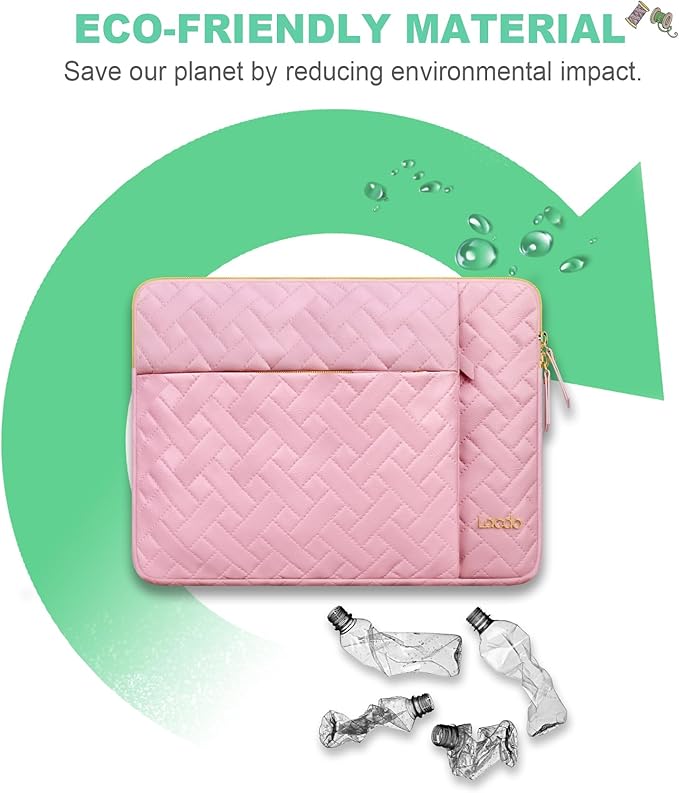 Lacdo 13 Inch Laptop Sleeve Case for 13 inch MacBook Air M5 A3449 (2026), M4 A3240 2025, M3 A3113, M2 A2681, M1 A2337 A2179 A1932 | 13 inch MacBook Neo A18 Pro A3404 (2026) Computer Bag, Sakura Pink