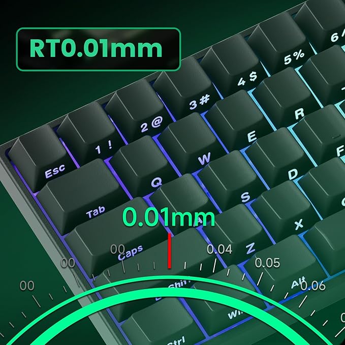 MONSGEEK FUN60 Pro Rapid Trigger Gaming Keyboard 8k SP Magnetic Switch HE Keyboard Multi-Modes Wireless 60% Black Shine-Through (Glare Magnetic Switch)