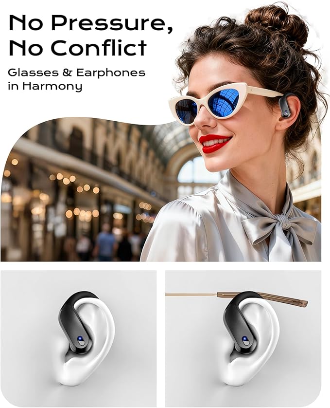 KTGEE Wireless Earbuds Bluetooth 5.3 Headphones Sport,IPX7 Waterproof Sports Earphones with Earhooks,48H Playtime,Lightweight 7.8g,Fast Charging Case,Noise Cancelling Mic for Running Gym Workout-Gray