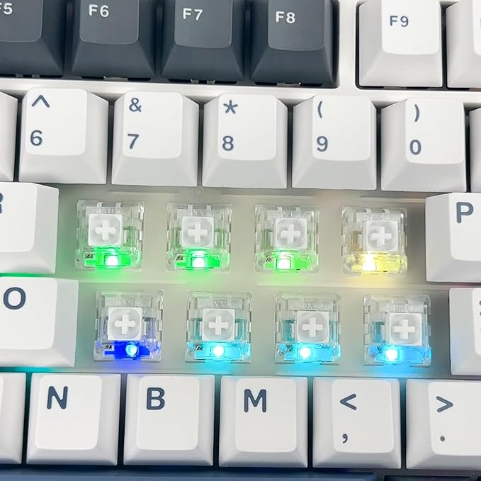 Kailh Box White Clicky Keyboard Switch,3-pin 45gf Pre-Lubed Dustproof Waterproof RGB SMD Key Switches for 3D Prints and Mechanical Gaming Keyboard(White,45pcs)