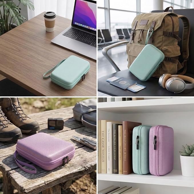 Hard Electronics Organizer Shockproof Carrying Case for MacBook Power Adapter Chargers Cables Power Bank Apple Magic Mouse Apple Pencil USB Flash Disk SD Card Hard Drive Accessories Bag, Purple