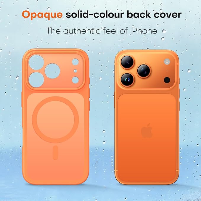 TAURI for iPhone 17 Pro Max Case, Compatible with MagSafe, (Full Camera Protection) Camera Control Cover Solid-Color Matte Magnetic 17 Pro Max Phone Case, Orange