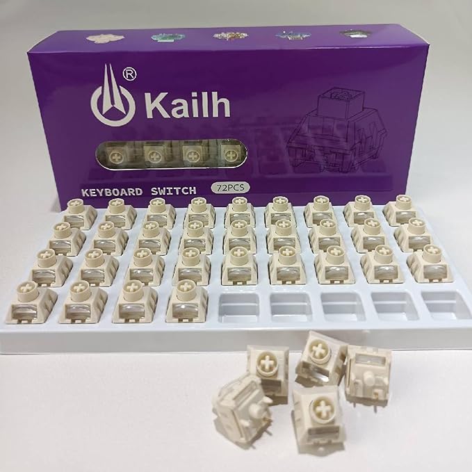 Kailh Box Ice Cream Pro Linear Switch,5-pin RGB SMD 45gf Full POM Material Pre-Lubed Key Switches for Mechanical Gaming Keyboard(Ice Cream PRO,72Pcs)