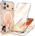 Miracase for iPhone 17 Pro Max Case 6.9" Full-Body Phone Case with Built-in Glass Screen Protector& Full Camera Protector,[Magnetic with MagSafe] Drop Proof 17 ProMax Cover, Clear