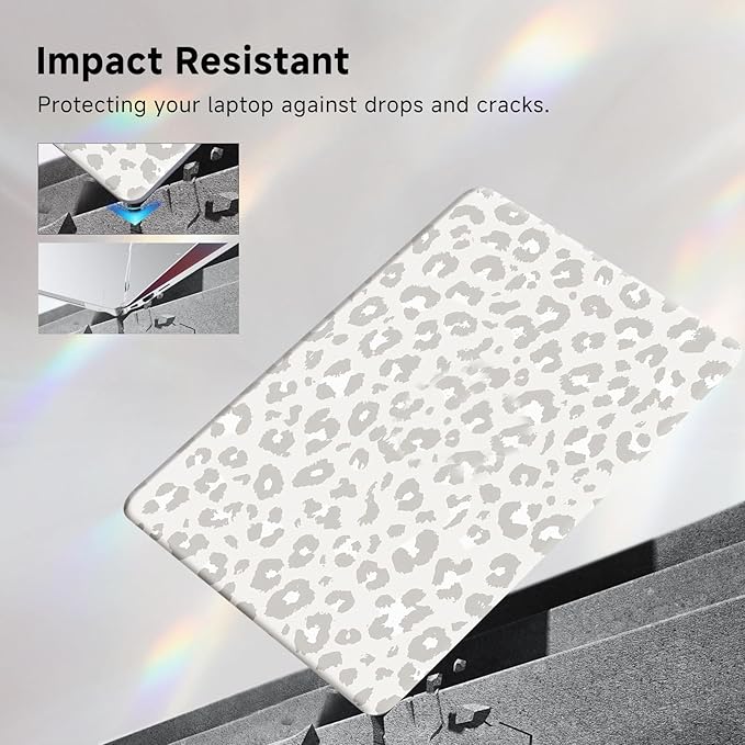 Funut for MacBook Pro 14 inch Case M5 2026 M4 2025 M3 M2 M1 2024-2021 A3427 A3426 A3434 A3112 A3185 A3401 A2918 A2992 A2779 A2442, Printed Plastic Hard Shell Case & Keyboard Cover, Leopard Print