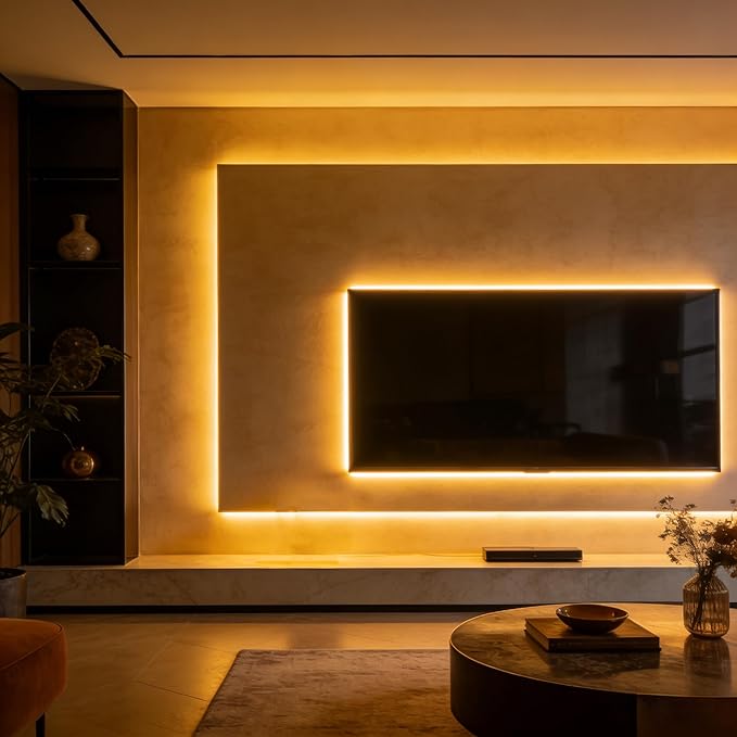 5V USB LED Strip Lights 6.56FT, 3Key COB Light Strip Warm White, Short LED Strip Light, Flexible Bright for Under Cabinet, Kitchen, TV Backlight, Shelves, Displays and TV Lights