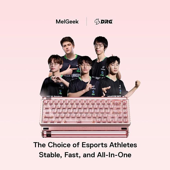 MelGeek MADE68 Ultra+ Wired Gaming Keyboard, Magnetic Keyboard with Hall Effect, 65% Compact Rapid Trigger, Hot-Swappable, RGB Snap Tap & Adjustable Actuation, HIVE Custom, Aluminum Case-Jelly Pink