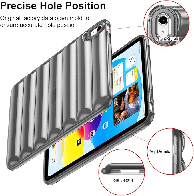 for iPad mini 7 A17 Pro 2024 & iPad mini 6 Case 2021 (8.3 inch) Shockproof Soft TPU Back Cover Silicone Bumper Anti-Yellowing Lightweight Clear Shell for iPad mini 7th/6th Generation, Gray
