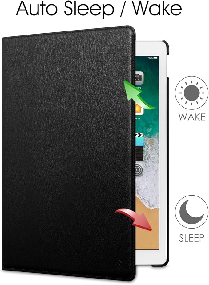 Fintie Rotating Case - 2017/2015 iPad Pro 12.9 inch (Old Model) 1st & 2nd Gen Case, 360 Degree Swiveling Stand Protective Back Cover, Supports Auto Wake/Sleep, Black