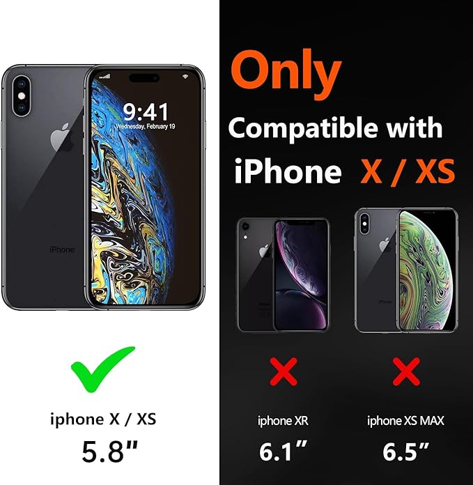 Diverbox for iPhone X Case/iPhone Xs Case [Shockproof] [Dropproof] [Tempered Glass Screen Protector ] Heavy Duty Protection Phone Case Cover for Apple iPhone X/XS (Red)