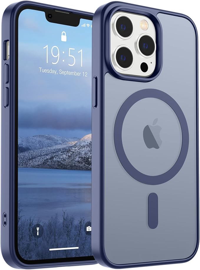 SUPFINE Magnetic for iPhone 12 Pro Max Case (Compatible with MagSafe) (Military Grade Drop Protection) Slim Translucent Matte Shockproof with Anti-Fingerprint Phone Case,Lavender Gray