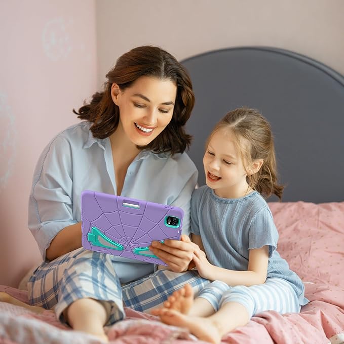 AKABEILA Compatible with Apple iPad Pro 11 inch(2018)/Apple Air 4 10.9(2020)/Air 5 10.9(2022)/Air 6 M2 (2024)/Air 7 M3 (2025) Tablet Case，Cover with Kickstand for Kids Children Boys Purple Mint Green