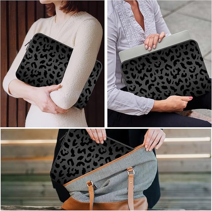 Laptop Sleeve Bag 15.6-16 inch,Compatible with MacBook Air 15 inch M2 2023 A2941/16 Pro M2 A2780 M1 A2485 /Pro Retina 15 A1990,Chromebook,HP,15.3-16 inch Notebook (Black Leopard Cheetah)