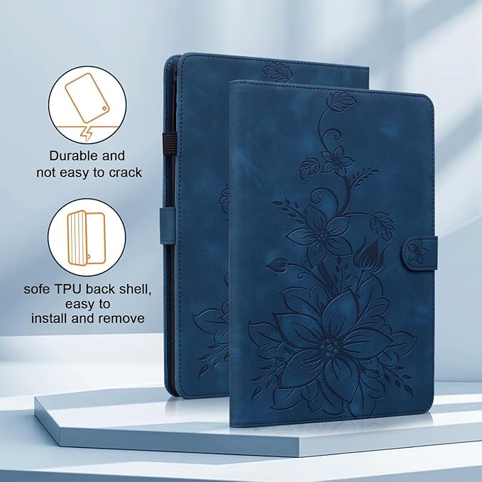 Case for iPad (A16) 11th Generation 11 Inch 2025, iPad 10th Generation 10.9 inch 2022 Case, Auto Wake/Sleep Supports Pencil Holder Magnetic Clasp Stand Cover, Blue