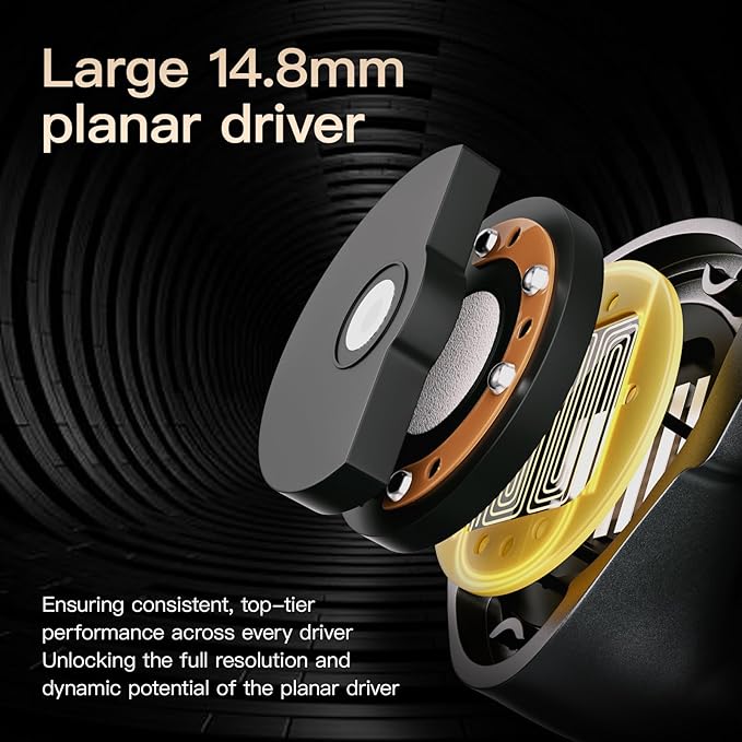 Letshuoer S12 Ultra 14.8mm Planar Driver in Ear Monitor IEM,HiFi Wired Earphones with Detachable 2pin 392-Core Silver-Plated Cable for Musicians Audiophiles (Mocha, 3.5mm/4.4mm Connector)