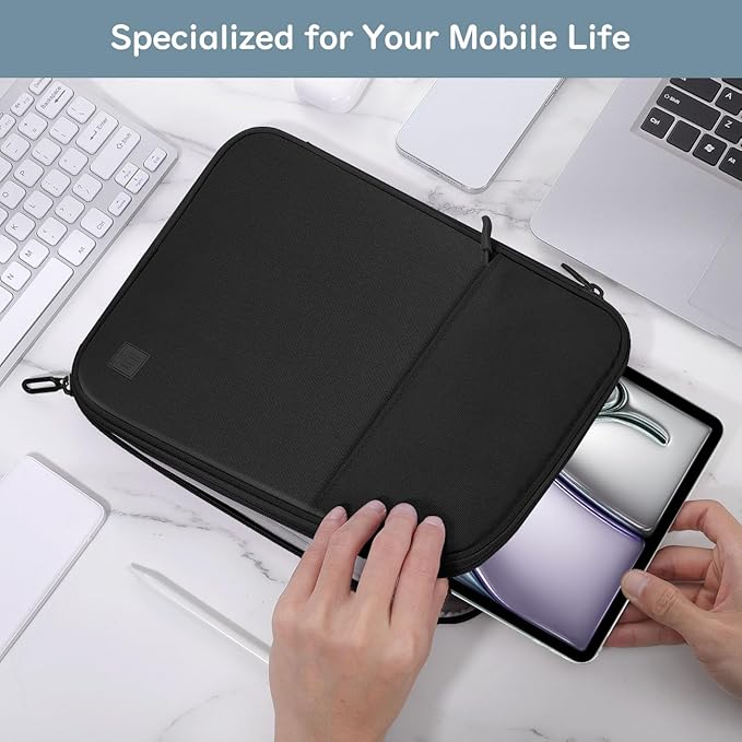 Dadanism 13 Inch Tablet Sleeve Padded Carrying Case for New iPad Air 13" M4/M3 2026/2025, iPad Pro 13" M5/M4 2025/2024, Galaxy Tab S10+/S9 FE+/S9+ 12.4", Remarkable Paper Pro 11.8", Black
