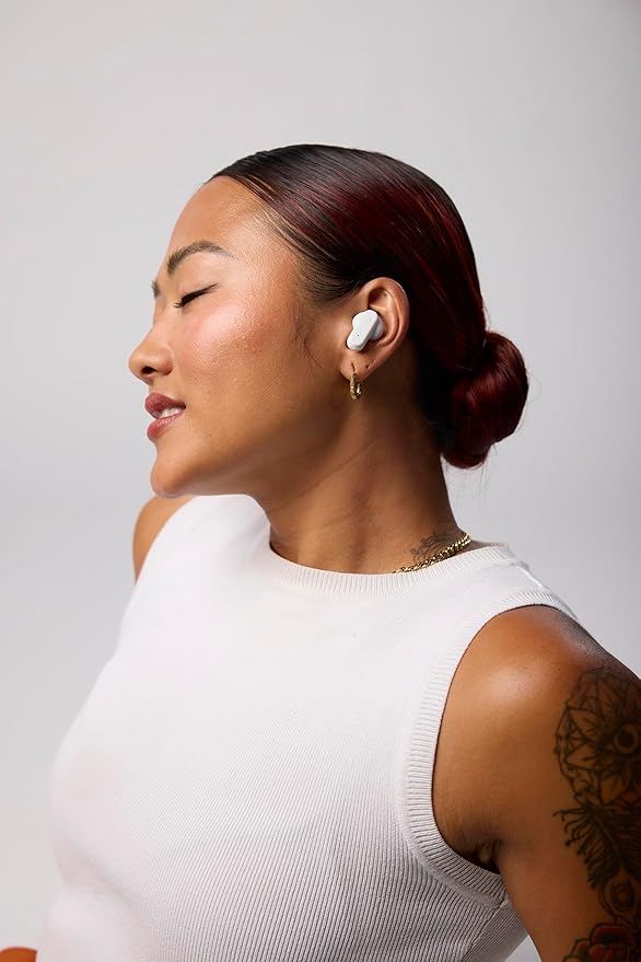 Skullcandy Dime Evo Wireless Earbuds, Bluetooth Headphones, Noise Isolating Fit, Up to 36 Hours Battery, Microphone for iPhone Android, Easy Carry with Clip-Anywhere Case - Bone