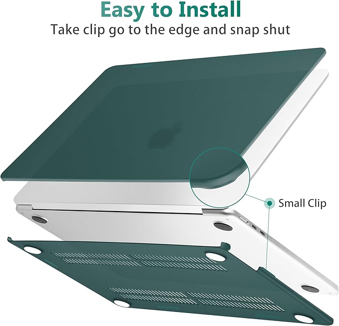 May Chen Case for MacBook Air 13/13.6-inch (M5/M4/M3/M2, 2022-2026 Models A3449 A3240 A3113 A2681), Lightweight | Closes Seamlessly | Ideal for Work Hard Shell Case, Dark Cyan