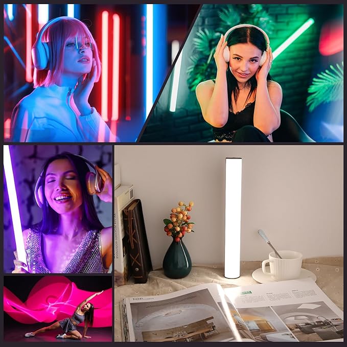 114 LEDs RGB Video Light Wand, Magnetic Handheld Magnetic Tube Light 2500K-9000K CCT & 20 Scene Modes with 3000mAh Battery, 95+ CRI, 120° Beam Angle for Photography YouTube TikTok Vlog