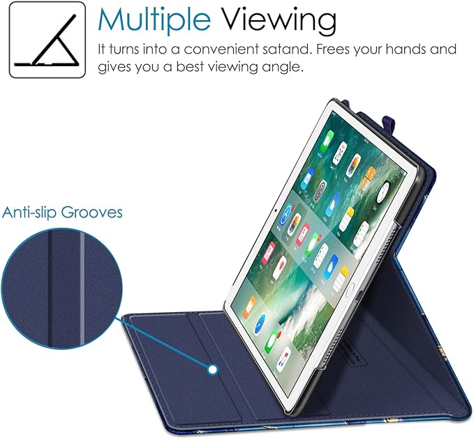 Fintie Case for iPad Air (3rd Gen) 10.5" 2019 / iPad Pro 10.5" 2017- [Sleek Shield] Premium PU Leather Slim Fit Multi Angle Stand Cover with Pocket, Pencil Holder, Auto Wake/Sleep, Ocean Marble