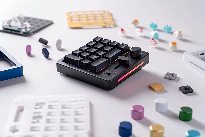GLORIOUS GMMK Macro Pad - Black Mechanical Numpad - 10 Key USB Keypad - Hotswap, Programmable Volume Knob, RGB Backlit, Wired & Wireless Bluetooth- Gaming Keyboard Number Pad