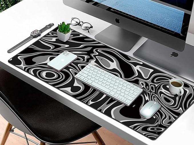 Rinaze Large Gaming Mouse Pad with Superior Micro-Weave Cloth, Extended Desk Mousepad with Stitched Edges, Anti-Slip Keyboard Pad for Computer, Home and Gaming