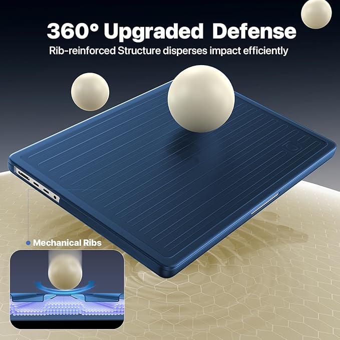 Soonjet TravelArmor for MacBook Pro 14 inch Case | M5 M4 M3 M2 M1 Pro/Max 2026 2025-2021 | Anti-Crack Tech | 360° Defense Upgrade | Hard Shell Laptop Cover | Midnight Clear
