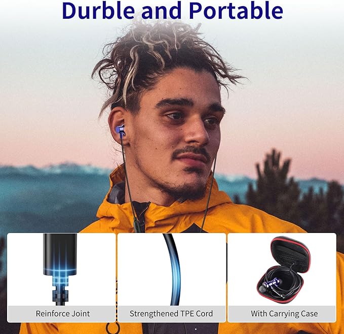 COOYA USB C Headphone Type C Wired Earbuds Bass Stereo Magnetic for iPhone 17 16 Pro Max 15 Plus iPad 11 Pixel 9 8 Noise Canceling in-Ear Earphone+Mic for Samsung S26 S25 Ultra S24 A16 for OnePlus 13