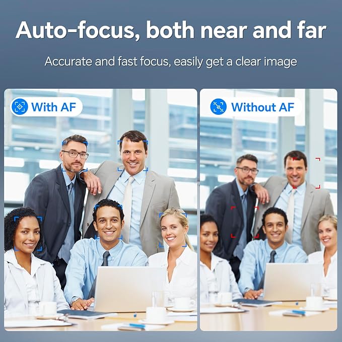 4K Webcam for PC with Fast Autofocus and Sony Sensor, Dual Noise-Reduction Microphones, Auto Light Correction, 4K 30FPS UHD, 77° FOV USB Webcam with Tripod for Zoom, Teams, Mac and Streaming