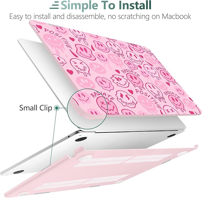 DONGKE Compatible with M5 MacBook Air 15 inch Case 2026 2025-2023 A3448 A3241 A3114 A2941 M4 M3 M2 Liquid Retina Display Touch ID, Protective Hard Shell Cover & Keyboard Skin - Melting Faces