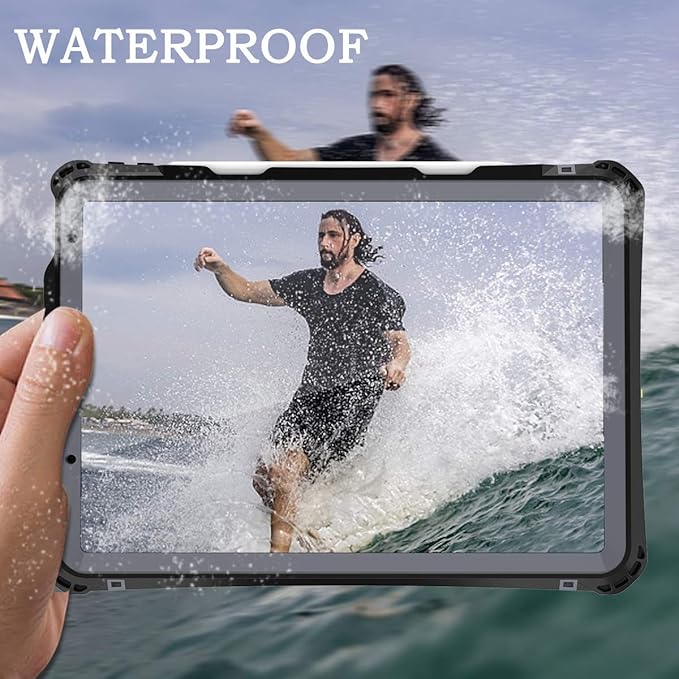 Shellbox Case for iPad Air 4th/5th Generation 2022-2020, Waterproof Dustproof Shockproof Case with 360° Full-Body Protection,Lanyard and Kickstand