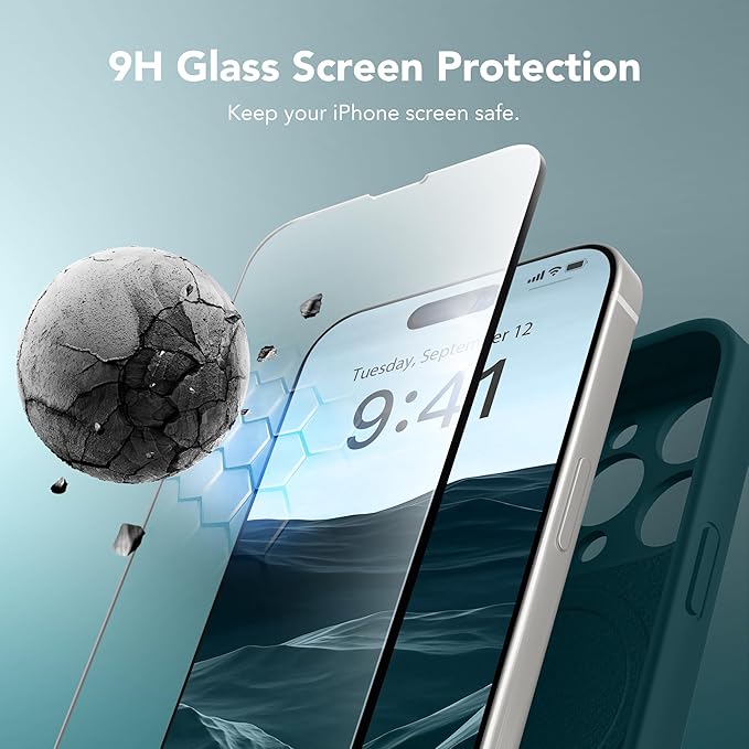Magnetic for iPhone 13 Pro Case, Compatible with MagSafe, [Full Camera Protection][Screen Protector] Silicone Shockproof Protective Phone Case for iPhone 13 Pro 6.1", Deep Blue