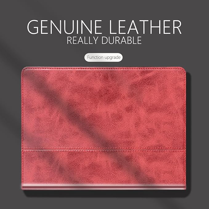 for Ipad Pro 12.9 inch Case 1st/2nd Gen 2015/2017 Old Model Genuine Leather Cover Protective Shell,Auto Wake/Sleep.Red