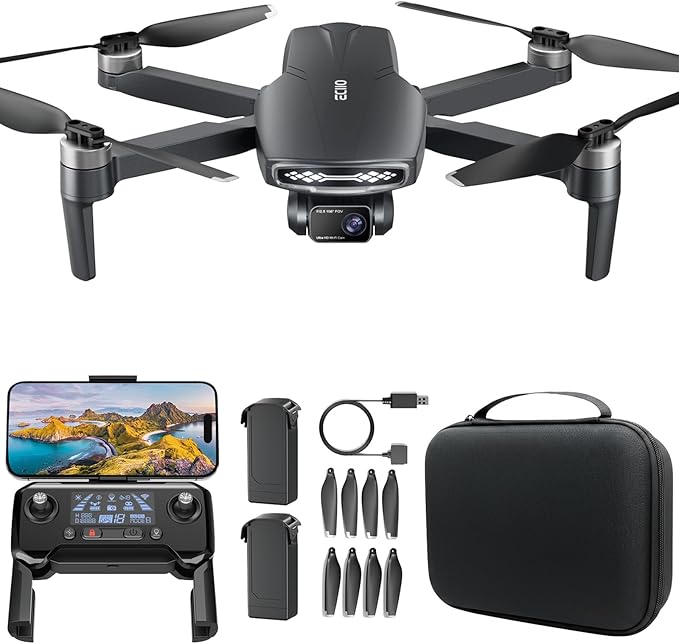 GPS Drone with Camera for Adults 4k,Brushless Motor, Auto Return Home, Follow Me,Optical Positioning,5G FPV Video Transmission,120°FOV Camera, 90°Adjustable Lens,2Batteries, Carrying Case,Under249g