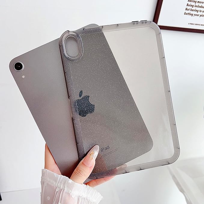 for iPad 9th/8th/7th Generation Case 10.2 inch, Glitter Soft TPU Back Shockproof Shell Bling Sparkly Flexible Silicone Lightweight Thin Cover for iPad 10.2 Inch Tablet 2021/2020/2019, Gray