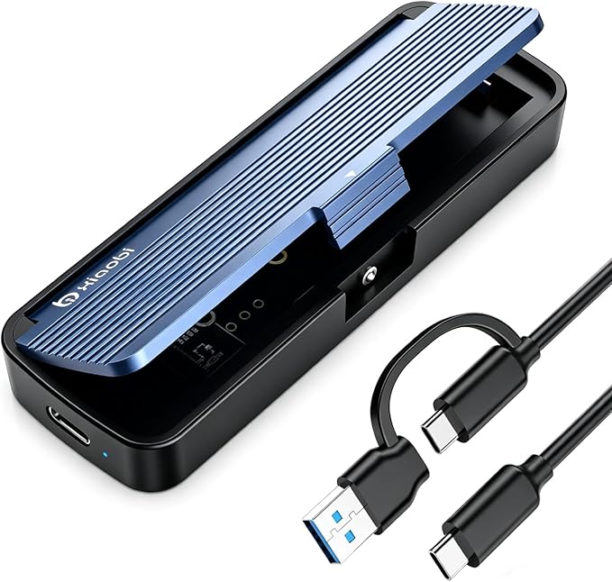 NVMe Enclosure, Tool-Free Installation, USB 3.2 Gen 2 (10 Gbps) to M.2 NVME M-Key/(B+M) Key SSD Adapter Support UASP and Trim, for SSDs 2230/2242 /2260/2280