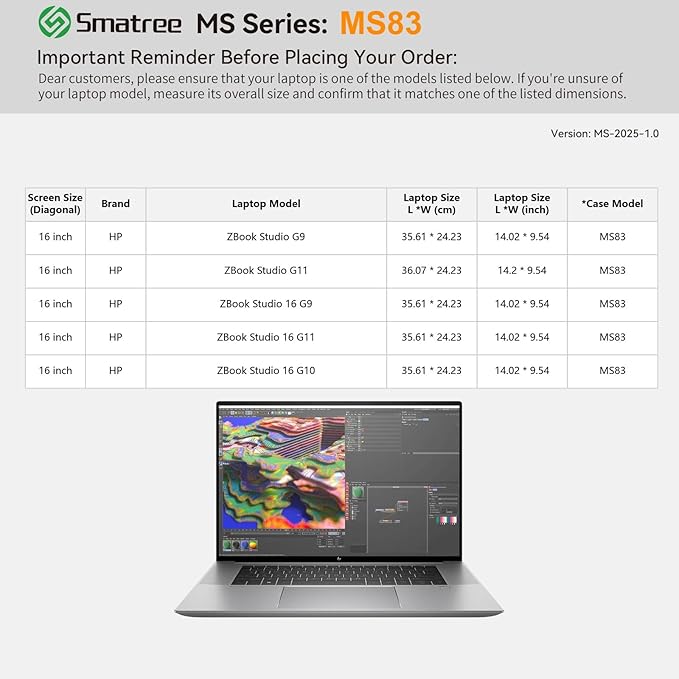 Smatree MS83 Hard EVA Protective Sleeve Case with Stand Compatible for 16 inch HP ZBook Studio 16 G11/G10/G9 Mobile Workstation, for 16 inch HP ZBook Studio G9 Mobile Workstation, White