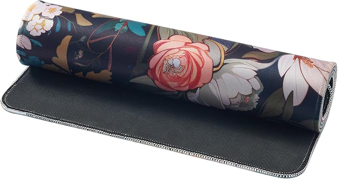 White Flowers Mouse Pad,Large Mouse Pad, Soft Rubber Base, Non-Slip Surface,31.5x11.8x0.12inch Long Computer Keyboard Mouse Mat,Office Desk Mat,Gaming Mousepad