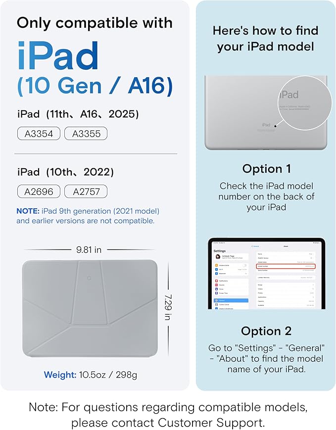 MOFT Dynamic Folio Case for iPad A16 11th Generation 2025 & iPad 10th Generation A14 2022, Slim Magnetic Stand Case with 20+ Viewing Angles, Auto Wake/Sleep, Ultra Thin, Cement x Sapphire