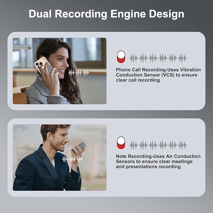 AI Voice Recorder with Transcribe,Mind Mapping & AI Summary,Supports 118+ Languages,APP Control,Compatible with GPT-5 Compatible,64GB Audio Recorder for Lectures,Phone Calls, Meetings,Interviews