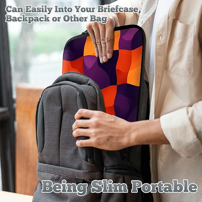 Universal Laptop Sleeve Tablet Case 12 inch, Colorful Checkerboard Slim Carrying Handbag Travel Laptop Bag for Surface Pro 9 8 7/Laptop Go 2 3, MacBook Air 11/12