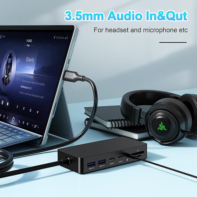 New Surface Thunderbolt 4 Dock Triple Displays 4K@60Hz HDMI+USB C+DP Compatible Surface Pro 12/11/10/9/8/X/7+/7, Surface Laptop 7/6/5/4/3, Surface Go 4/3/2/1, Surface Laptop Go 3/2/1, Surface Book 3/2