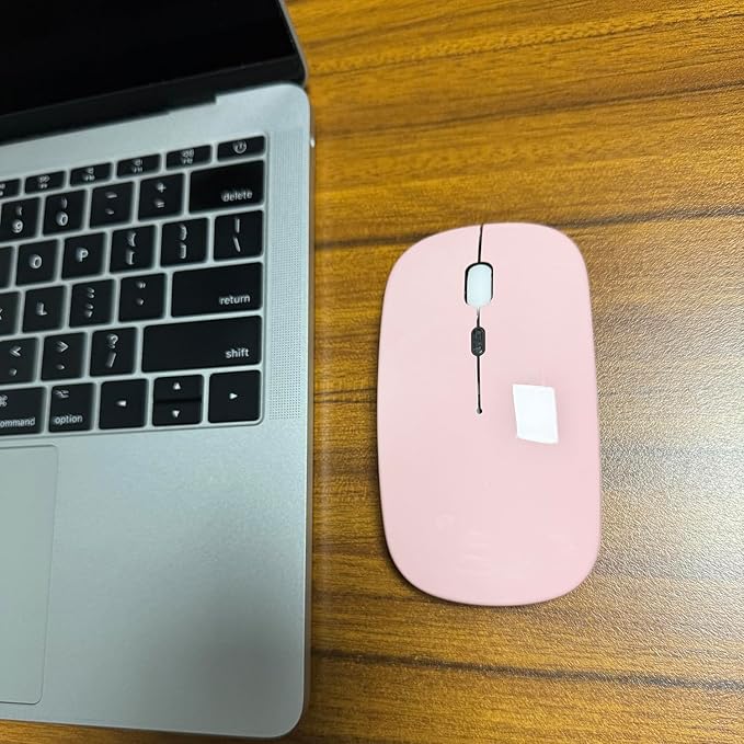PEIBO Bluetooth Wireless Mouse for Laptop mac MacBook ipad MacBook air MacBook pro pc Desktop Computer Windows Chromebook Notebook (Pink White)