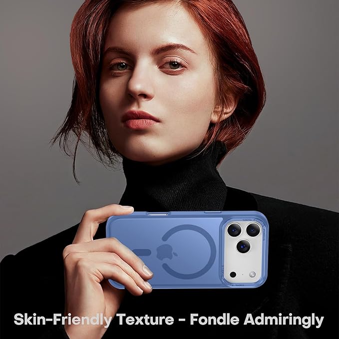 Newfuture Magnetic for iPhone 17 Pro Case [Compatible with Magsafe] [Military Grade Drop Protection] Translucent Matte Anti-Scratch Shockproof Protective Phone Cover 6.3 Inch, Light Blue