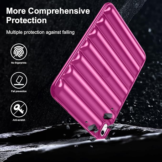 Case for iPad mini 7 (A17 Pro) 2024 & iPad mini 6 2021 (8.3 inch) Shockproof Soft TPU Back Cover Silicone Bumper Anti-Yellowing Lightweight Clear Shell for iPad mini 7th/6th Generation, Rose