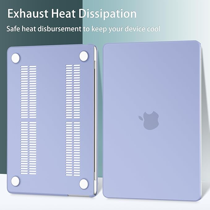 May Chen Case for MacBook Air 13/13.6-inch (M5/M4/M3/M2, 2022-2026 Models A3449 A3240 A3113 A2681), Lightweight | Closes Seamlessly | Ideal for Work Hard Shell Case, Airy Blue A+