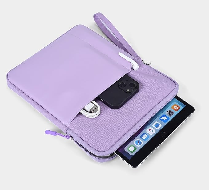 CAAORDKSO 9-11 Inch Tablet Sleeve Case, Tablet Bag Carrying Travel Pouch for iPad 11-inch A16 2025, 11 inch iPad Air M3 M2 / Pro M4, 10.2 10.9" iPad, Galaxy Tab S8/S9 11"/ Galaxy Tab A9+ Bag, Purple