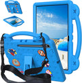 AKABEILA Compatible with Samsung Galaxy Tab A11 2025 Tablet Case, Kids Friendly Universal Lightweight Shockproof Protective Case with Shoulder Strap & Stand Handle Sky Blue